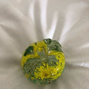 Vintage Apple Glass Art Paperweight